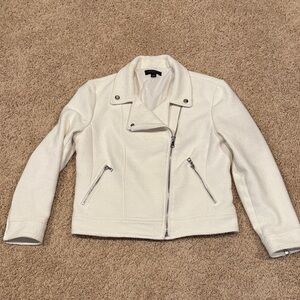 Ann Taylor Cream Moto Jacket